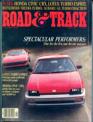 ROAD & TRACK 1983 DEC - ESPRIT TURBO, HONDA CRX, X1/9